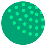 Green circle with seed pattern in lighter green