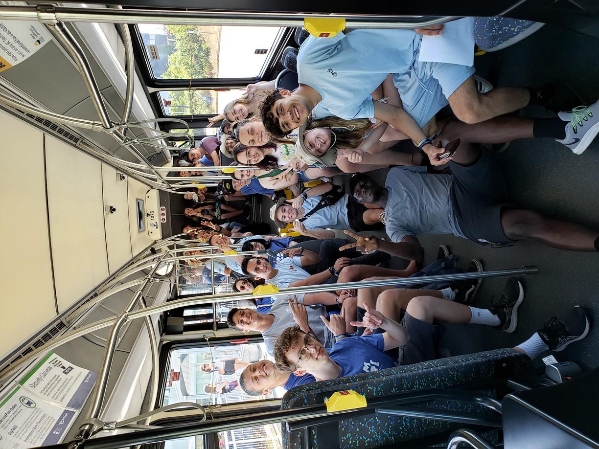 students on a bus